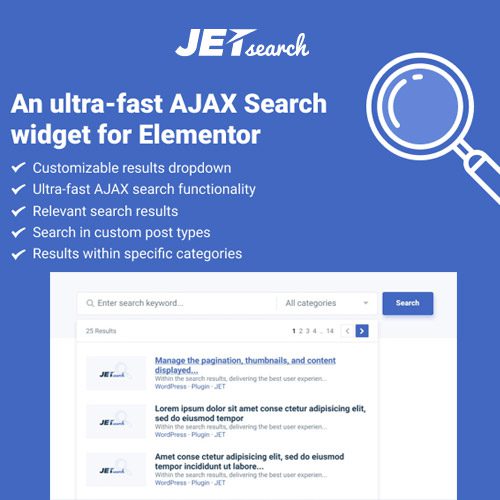 JetSearch plugin For Elementor
