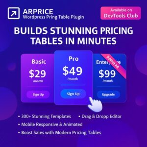 ARPrice Pricing Table
